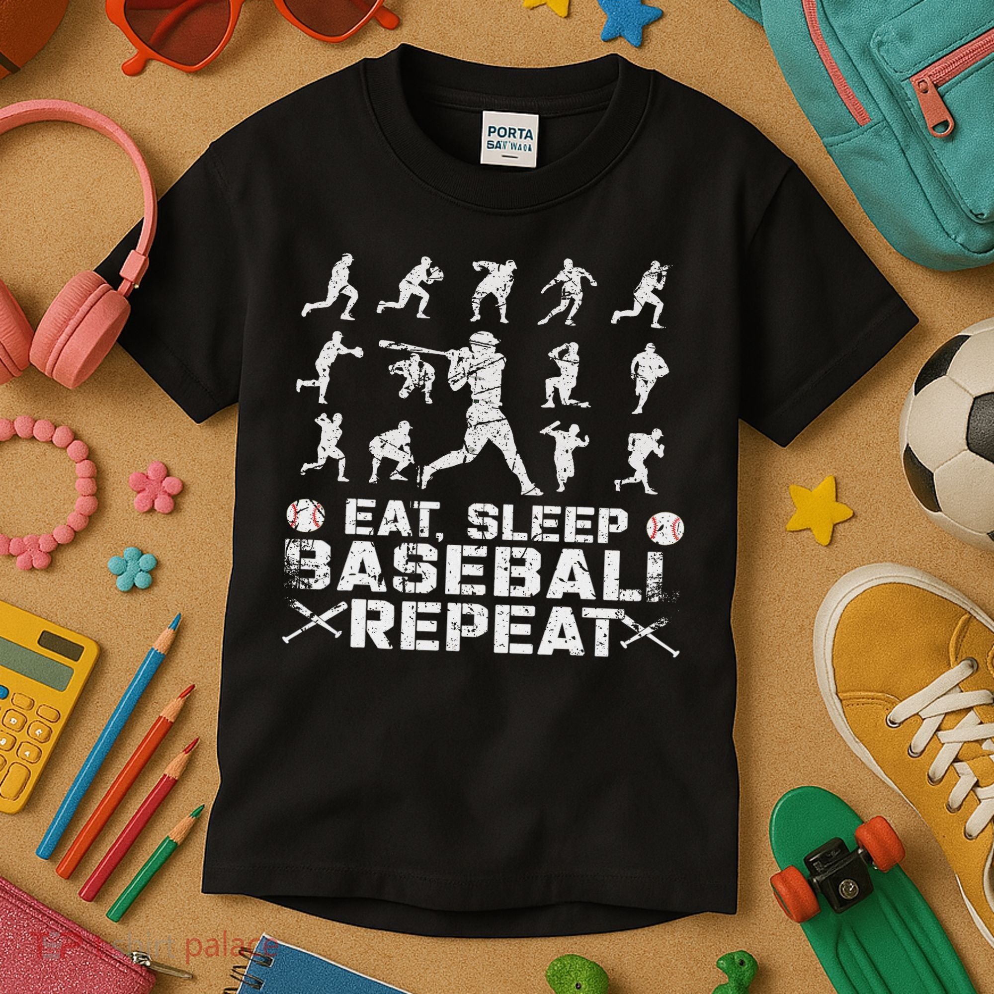Funny Baseball For, & Eat Sleep Baseball Kids T-Shirt