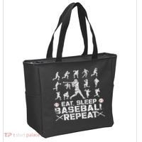 Funny Baseball For, & Eat Sleep Baseball Tote Bag thumb 2
