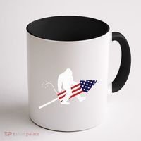 Men  Bigfoot Fireworks 4th of July American Flag US Coffee Mug thumb 1
