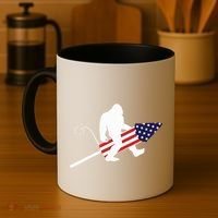 Men  Bigfoot Fireworks 4th of July American Flag US Coffee Mug thumb 4