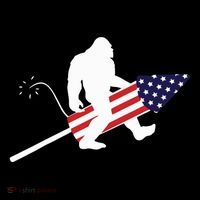 Men  Bigfoot Fireworks 4th of July American Flag US Coffee Mug thumb 5