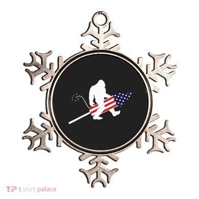 Men  Bigfoot Fireworks 4th of July American Flag US Ornament