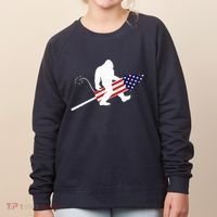 Men  Bigfoot Fireworks 4th of July American Flag US Women's Sweatshirt thumb 0