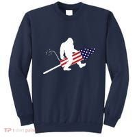 Men  Bigfoot Fireworks 4th of July American Flag US Sweatshirt thumb 0