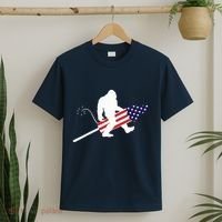 Men  Bigfoot Fireworks 4th of July American Flag US T-Shirt thumb 2
