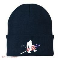 Men  Bigfoot Fireworks 4th of July American Flag US Beanie thumb 0