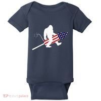 Men  Bigfoot Fireworks 4th of July American Flag US Baby Bodysuit thumb 0