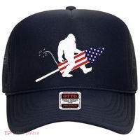Men  Bigfoot Fireworks 4th of July American Flag US Hat thumb 0