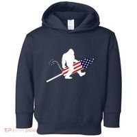 Men  Bigfoot Fireworks 4th of July American Flag US Toddler Hoodie thumb 0