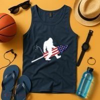Men  Bigfoot Fireworks 4th of July American Flag US Tank Top thumb 4
