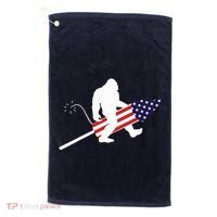 Men  Bigfoot Fireworks 4th of July American Flag US Golf Towel thumb 0