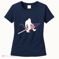 Men  Bigfoot Fireworks 4th of July American Flag US Women's T-Shirt thumb 0