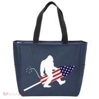 Men  Bigfoot Fireworks 4th of July American Flag US Tote Bag thumb 0