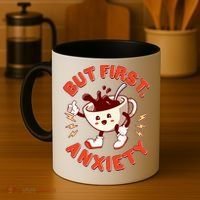 Funny But First Anxiety Cute Cartoon Coffee Coffee Mug thumb 4