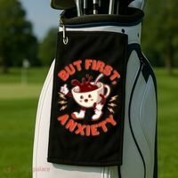 Funny But First Anxiety Cute Cartoon Coffee Golf Towel thumb 2
