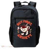 Funny But First Anxiety Cute Cartoon Coffee Backpack thumb 0