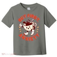 Funny But First Anxiety Cute Cartoon Coffee Toddler T-Shirt thumb 0