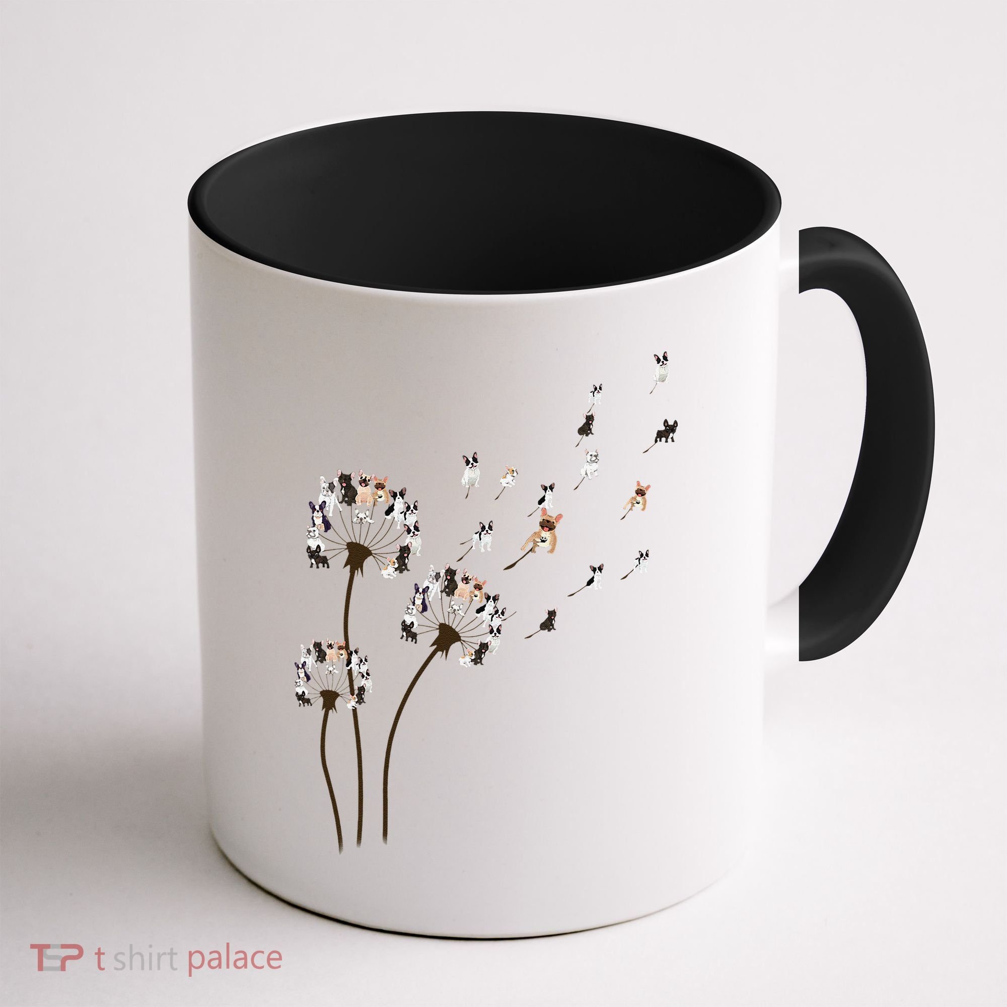 French Bulldog Flower Fly Dandelion Funny Dog Lovers Coffee Mug