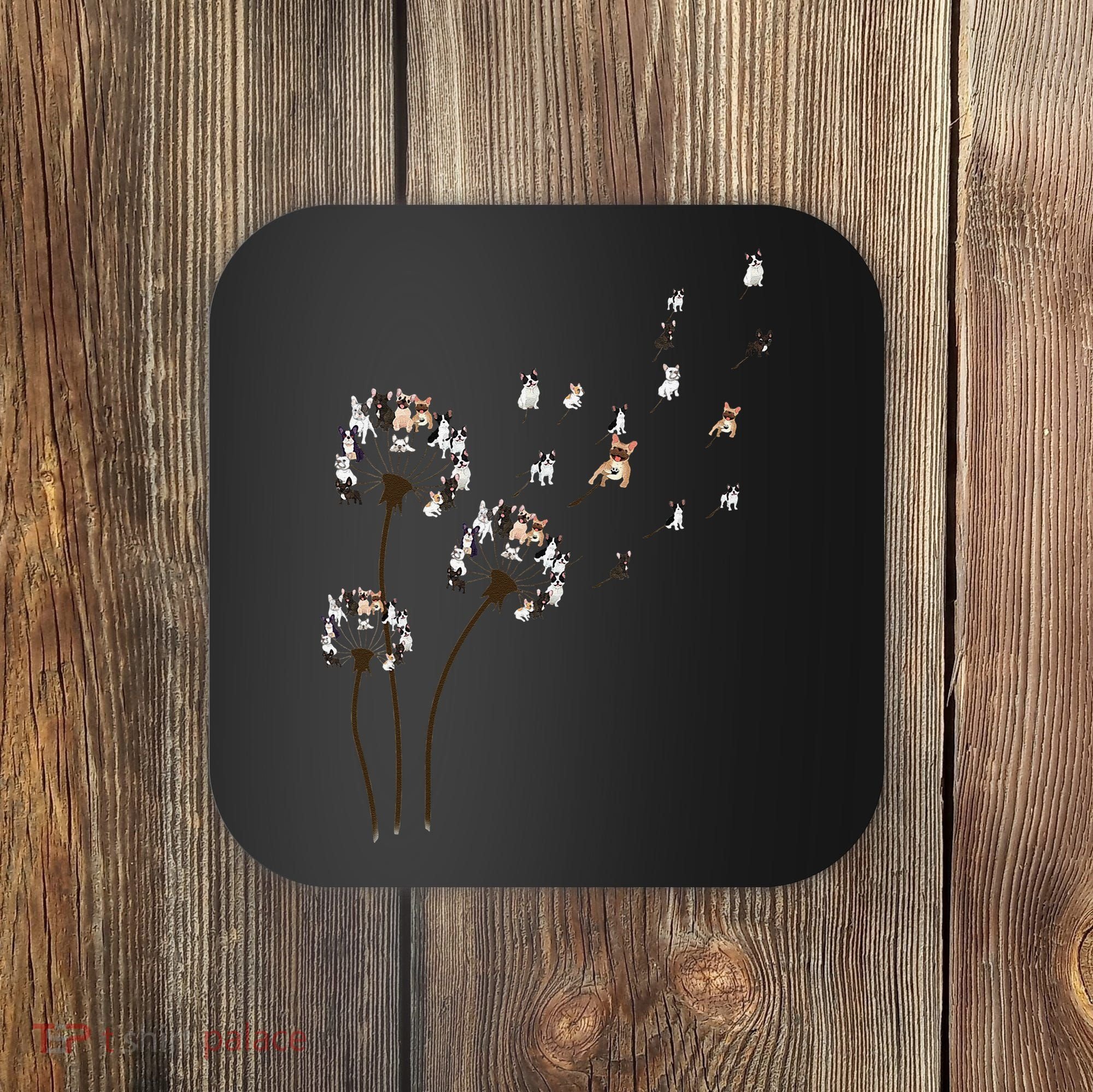 French Bulldog Flower Fly Dandelion Funny Dog Lovers Coaster