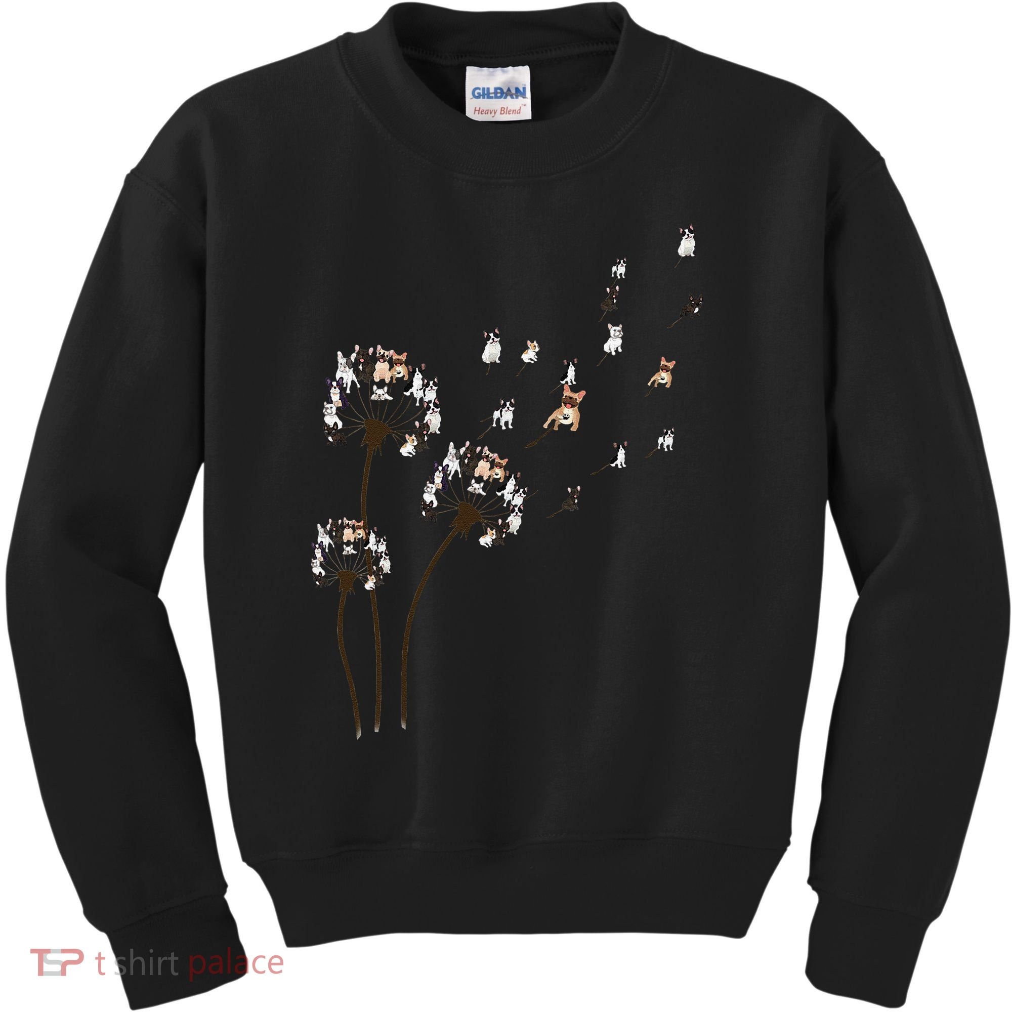French Bulldog Flower Fly Dandelion Funny Dog Lovers Kids Sweatshirt