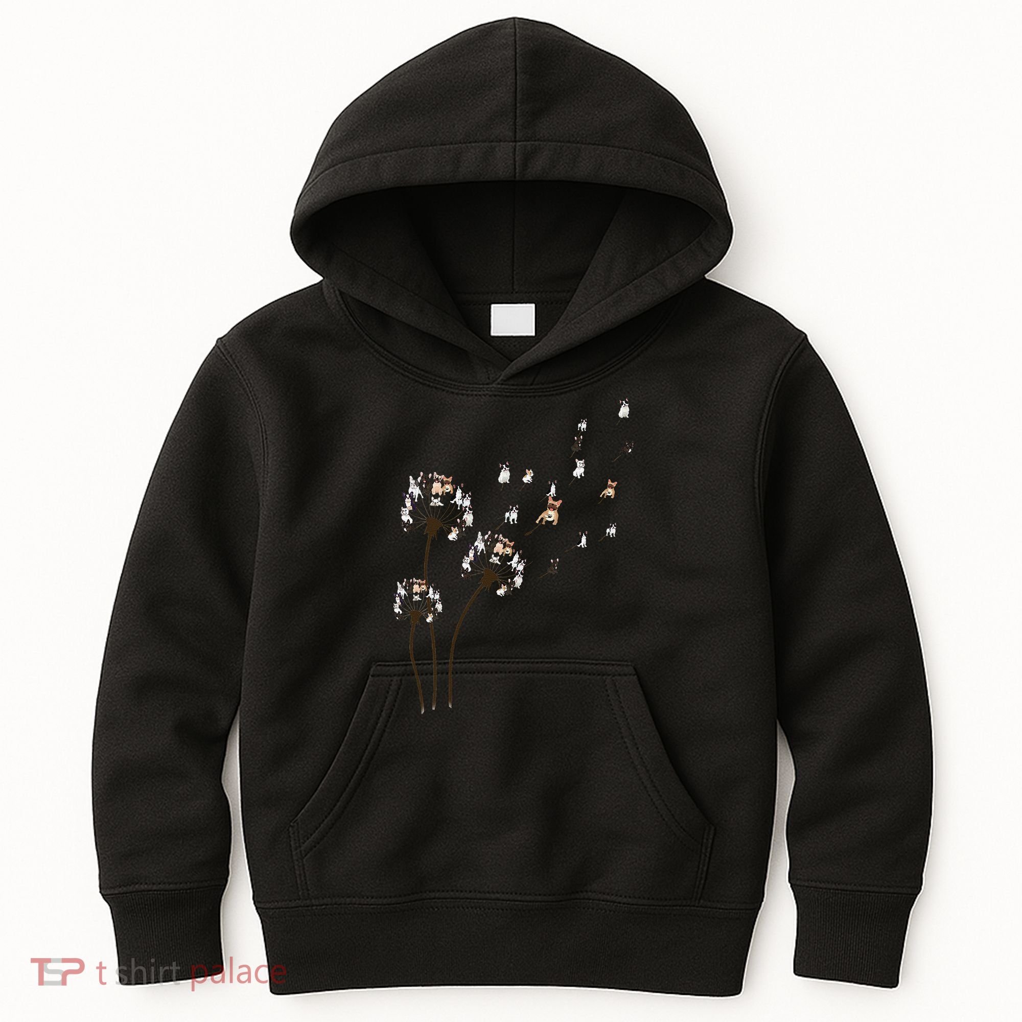 French Bulldog Flower Fly Dandelion Funny Dog Lovers Kids Hoodie