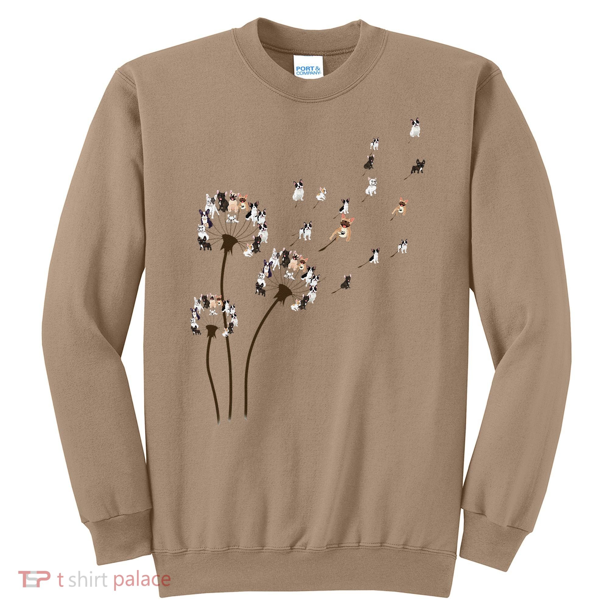 French Bulldog Flower Fly Dandelion Funny Dog Lovers Sweatshirt
