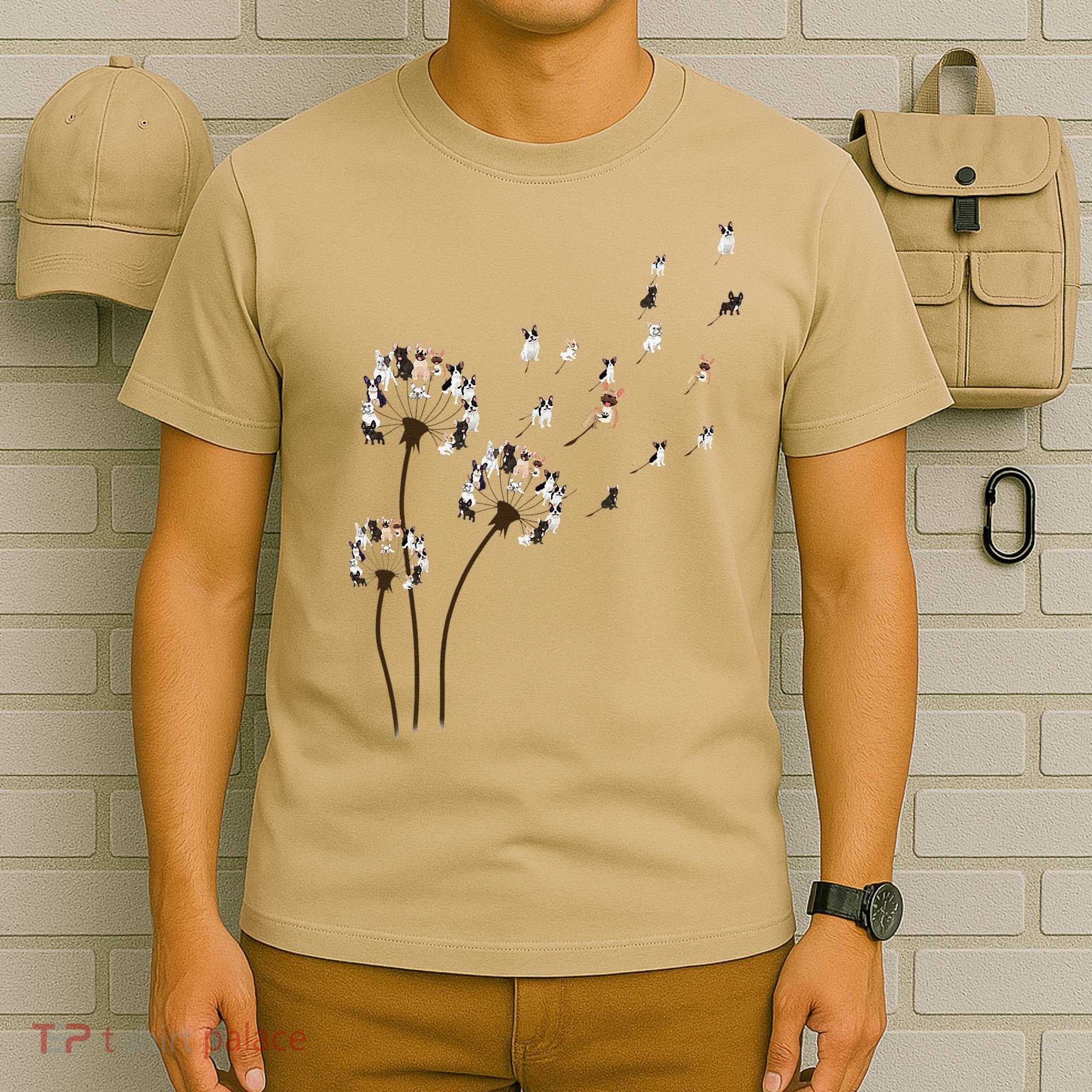 French Bulldog Flower Fly Dandelion Funny Dog Lovers T-Shirt