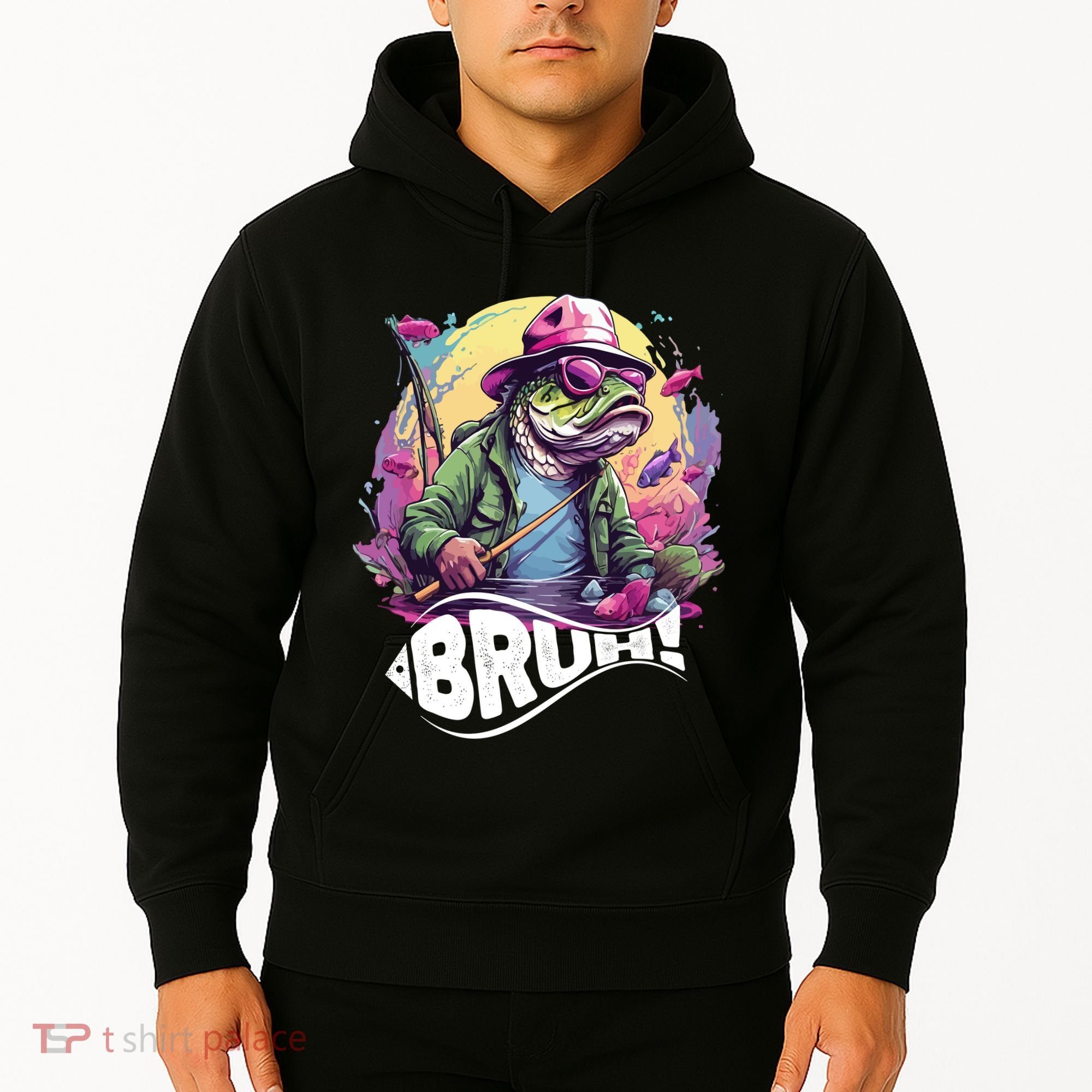 Funny Bass Fishing Bruh Hoodie
