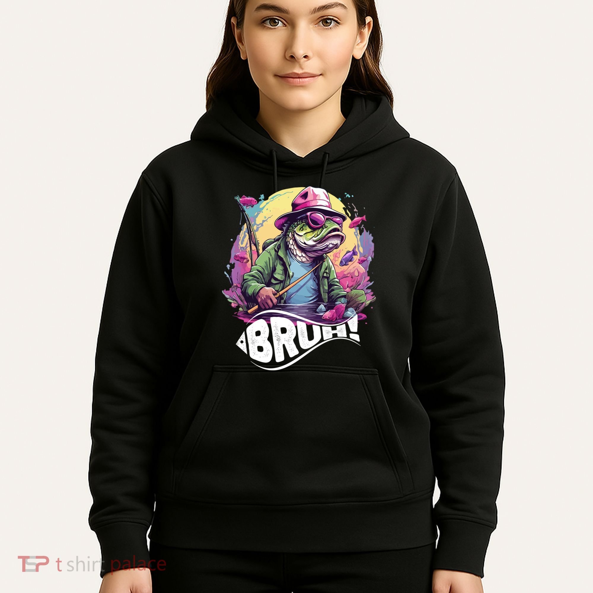 Funny Bass Fishing Bruh Hoodie