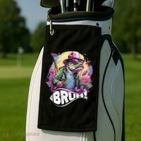 Funny Bass Fishing Bruh Golf Towel thumb 2