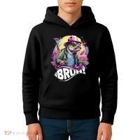 Funny Bass Fishing Bruh Kids Hoodie thumb 4