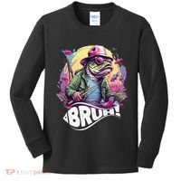 Funny Bass Fishing Bruh Kids Long Sleeve Shirt thumb 0