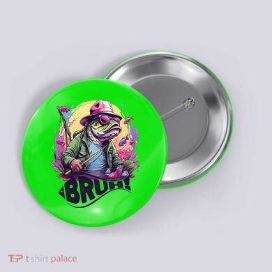 Funny Bass Fishing Bruh Button
