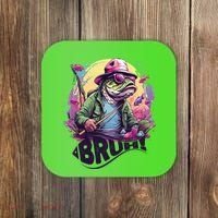 Funny Bass Fishing Bruh Coaster thumb 0