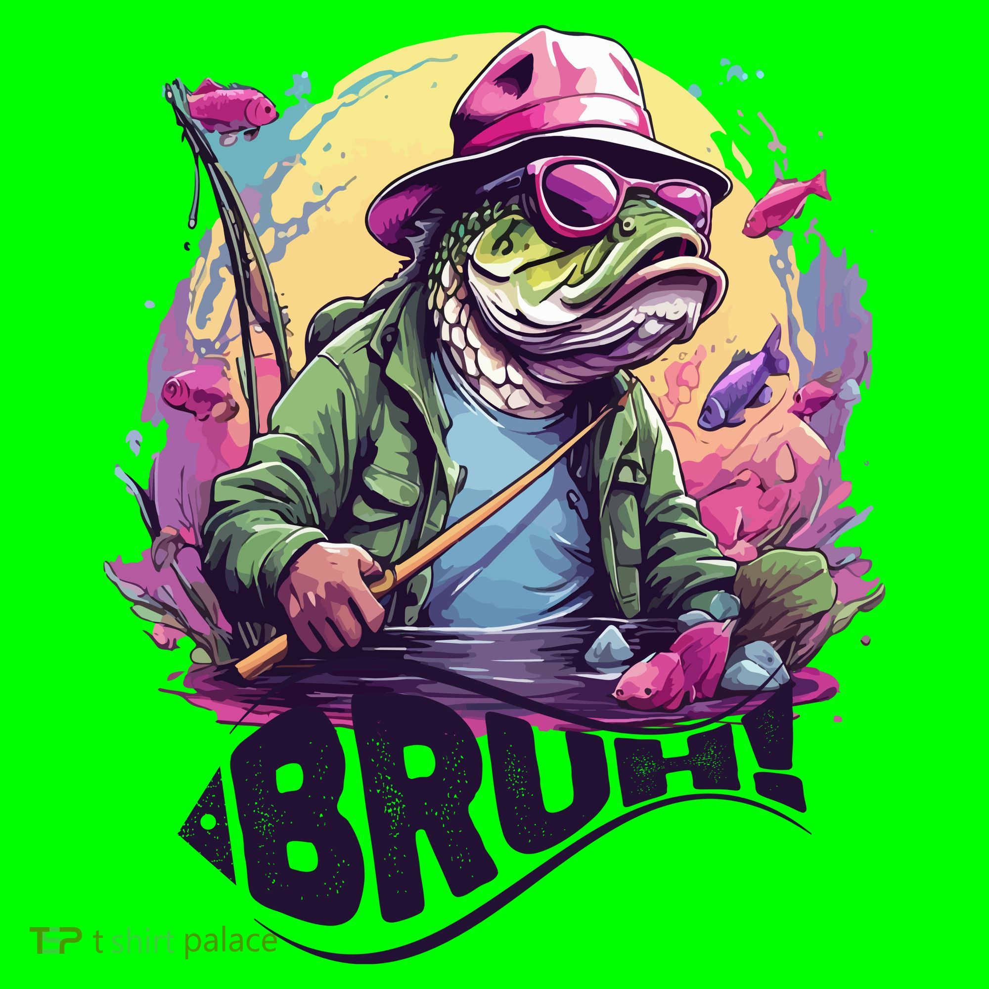Funny Bass Fishing Bruh Mousepad