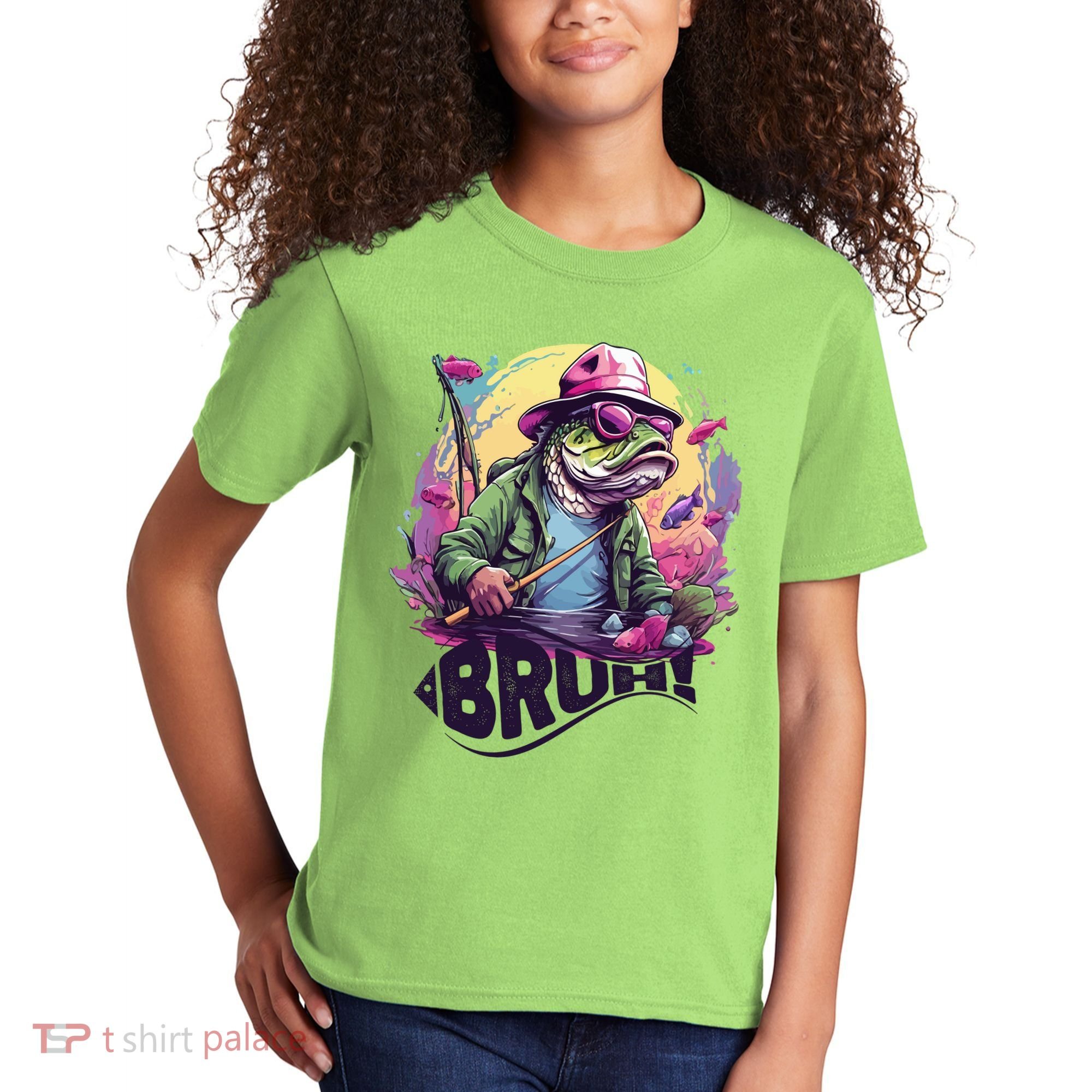 Funny Bass Fishing Bruh Kids T-Shirt