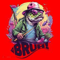 Funny Bass Fishing Bruh Santa Hat thumb 1