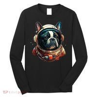 French Bulldog Frenchie Astronaut in the Space Long Sleeve Shirt thumb 0