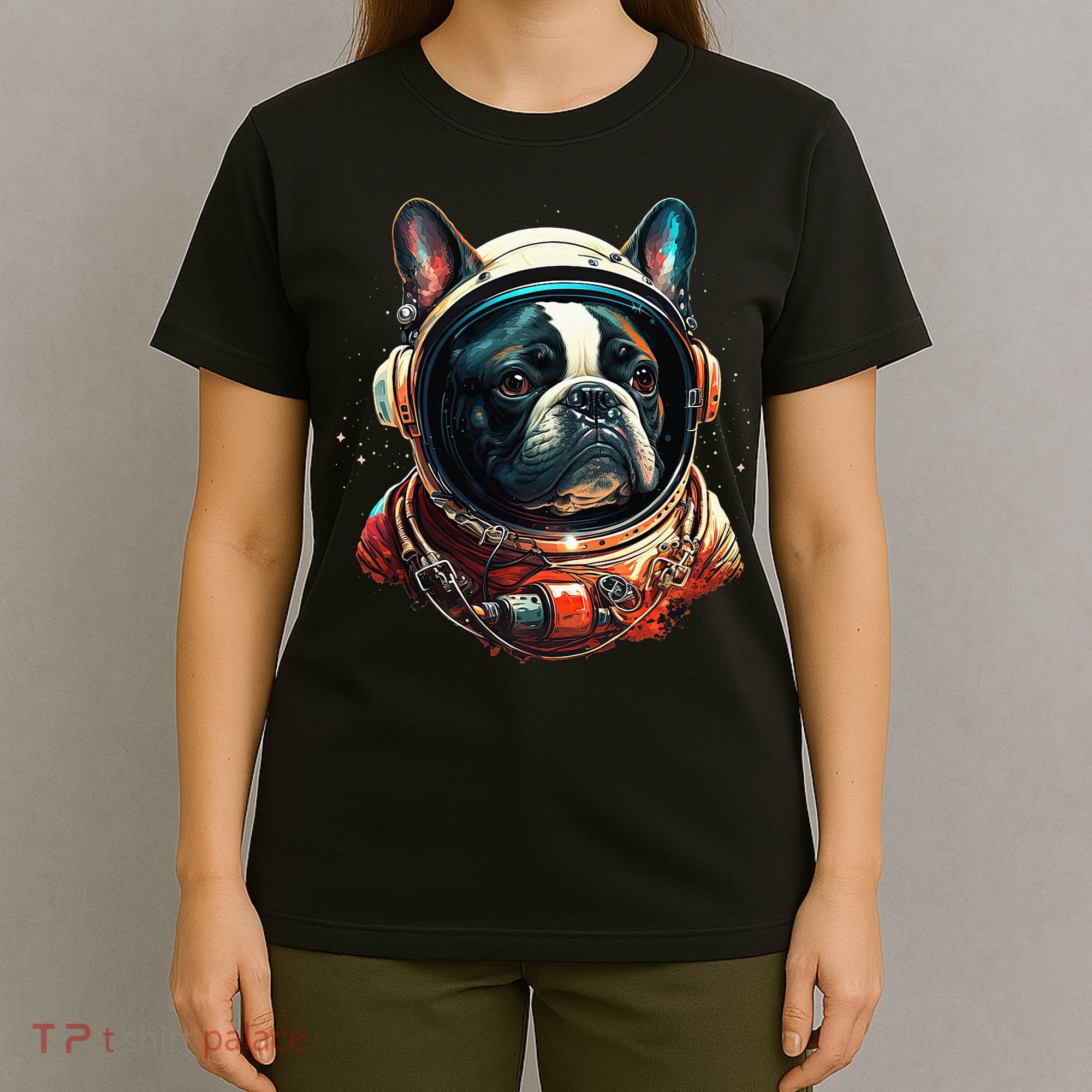 French Bulldog Frenchie Astronaut in the Space T-Shirt