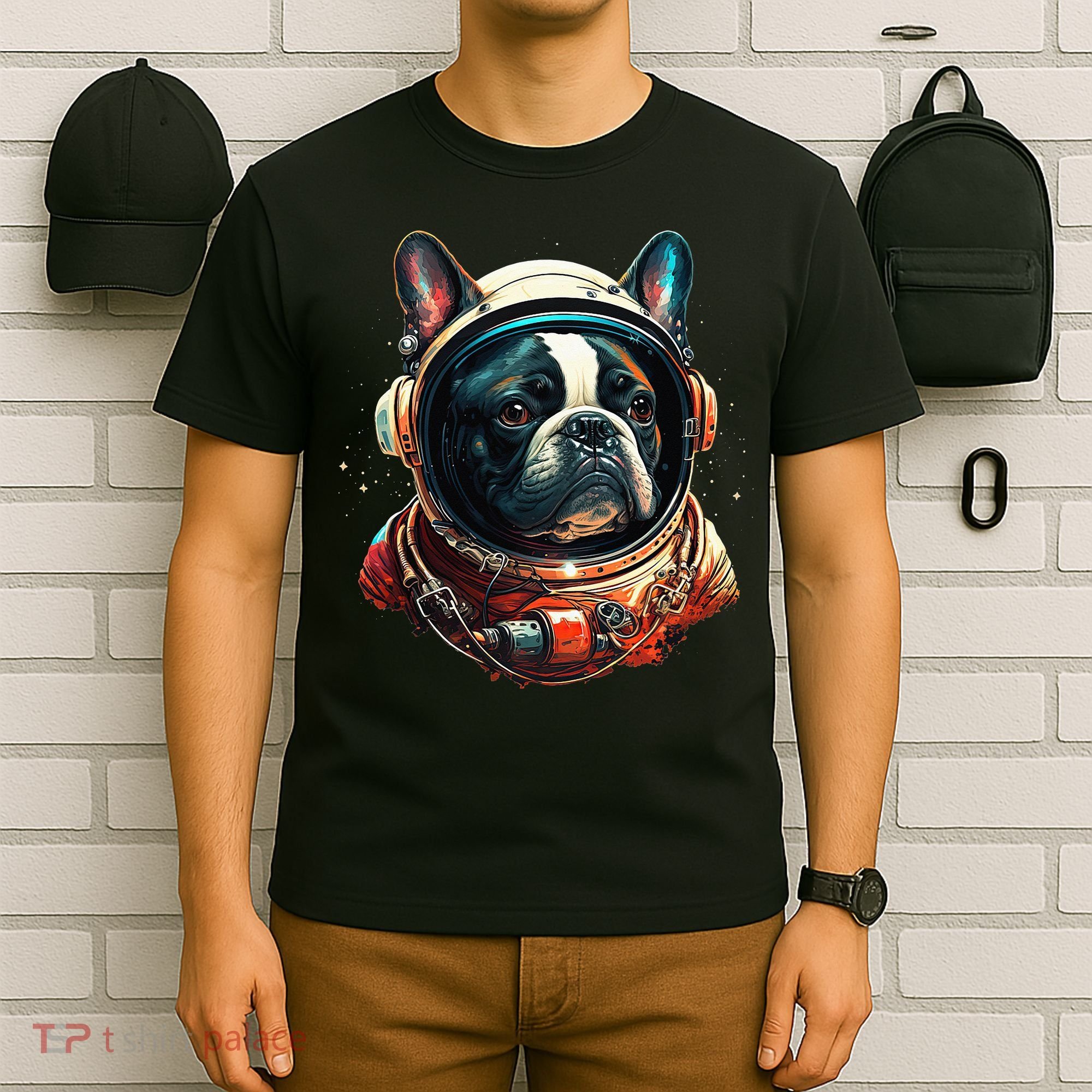 French Bulldog Frenchie Astronaut in the Space T-Shirt