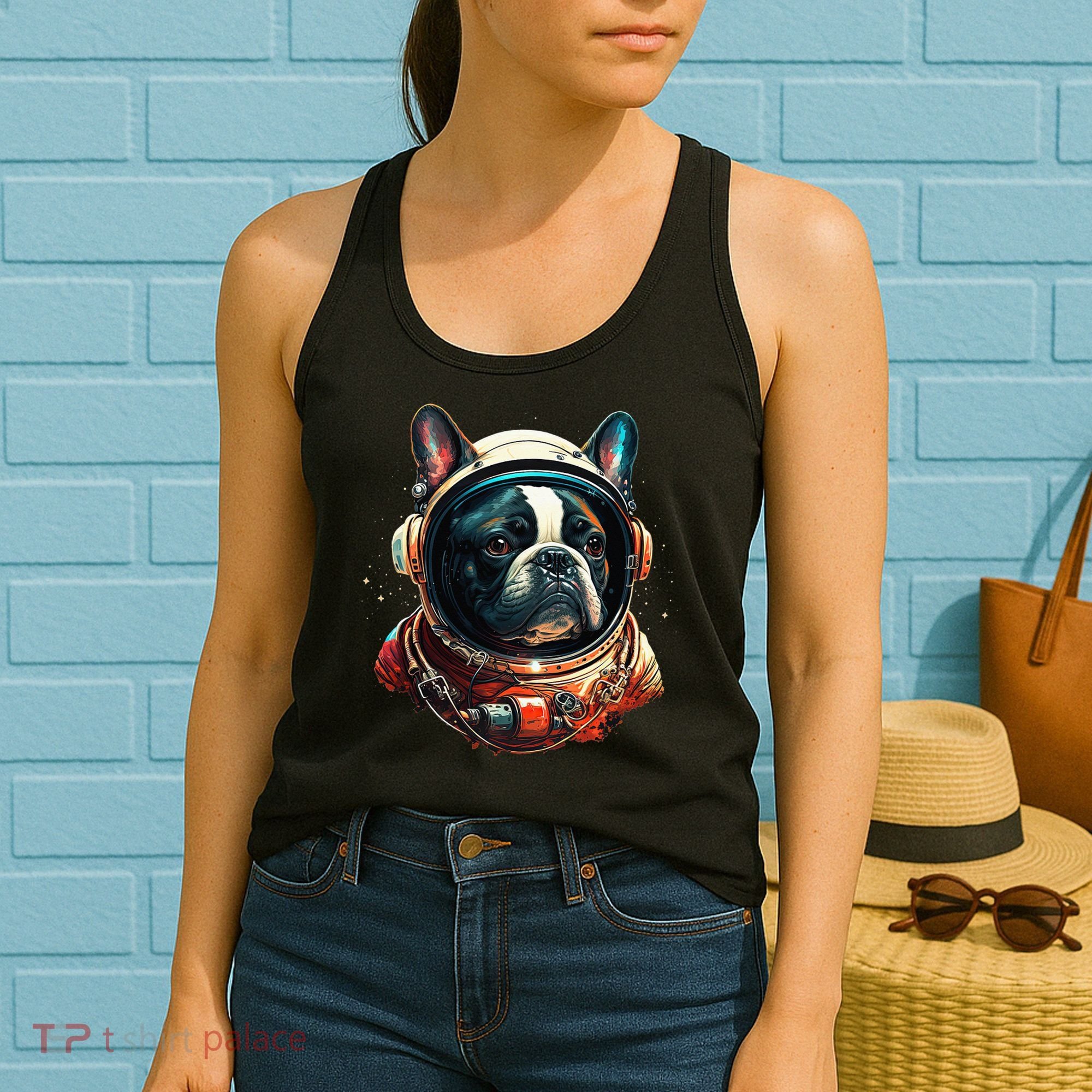 French Bulldog Frenchie Astronaut in the Space Women's Tank Top