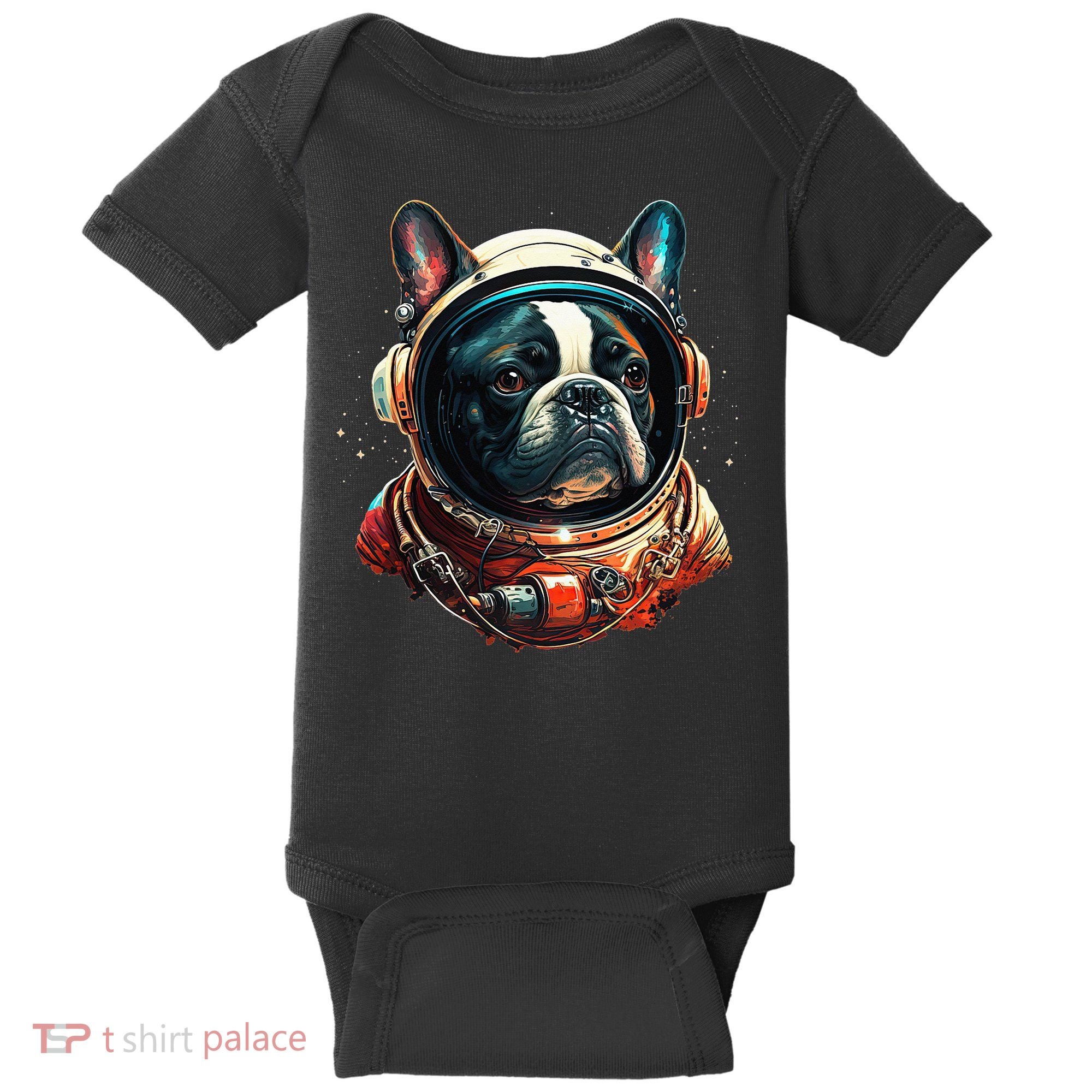 French Bulldog Frenchie Astronaut in the Space Baby Bodysuit