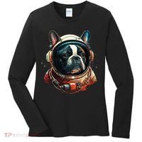 French Bulldog Frenchie Astronaut in the Space Women's Long Sleeve Shirt thumb 0