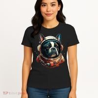 French Bulldog Frenchie Astronaut in the Space Women's T-Shirt thumb 4