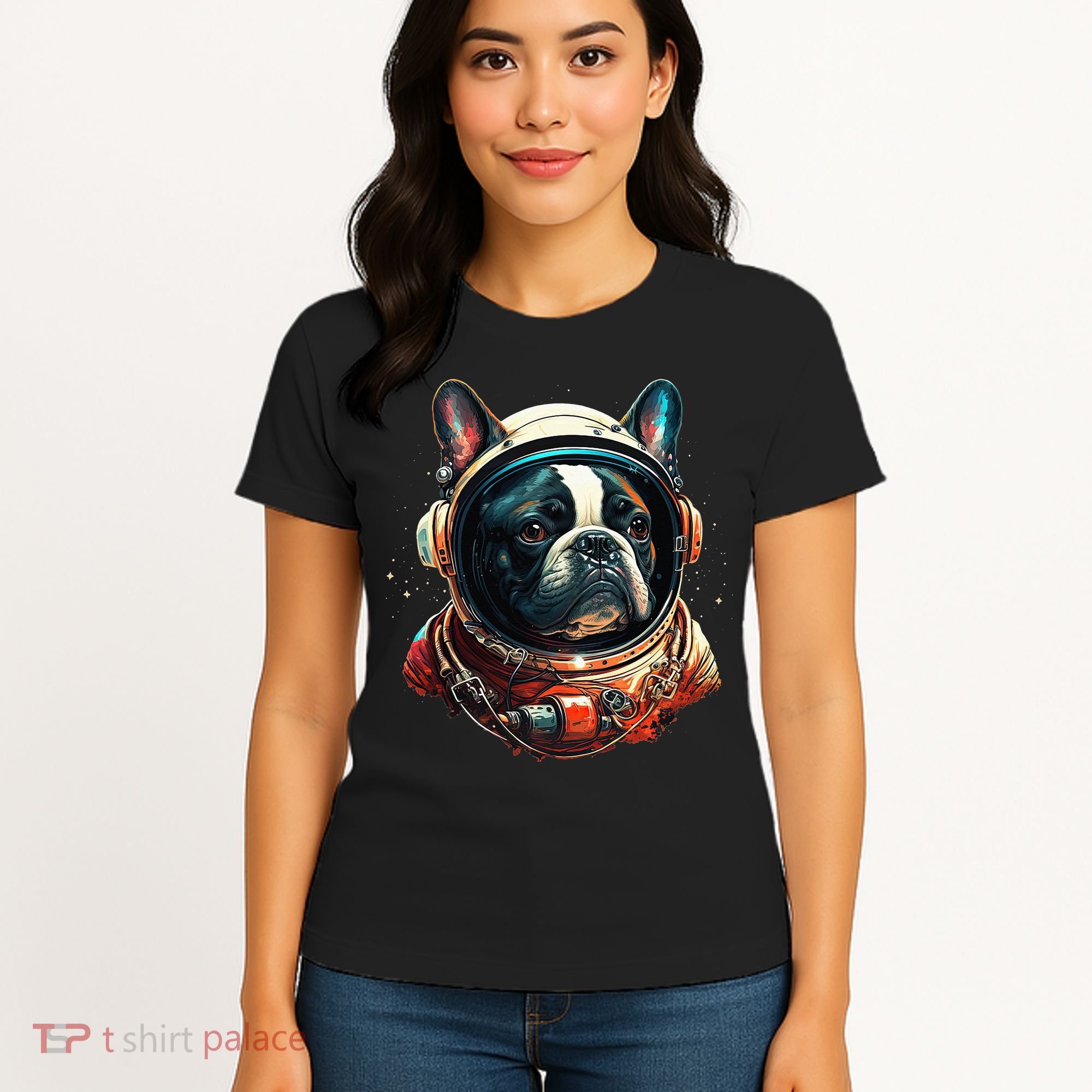 French Bulldog Frenchie Astronaut in the Space Women's T-Shirt