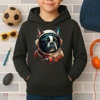 French Bulldog Frenchie Astronaut in the Space Kids Hoodie thumb 2