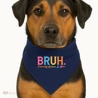 Funny Bruh Formerly Known As Mom USA-Made Doggie Bandana thumb 1