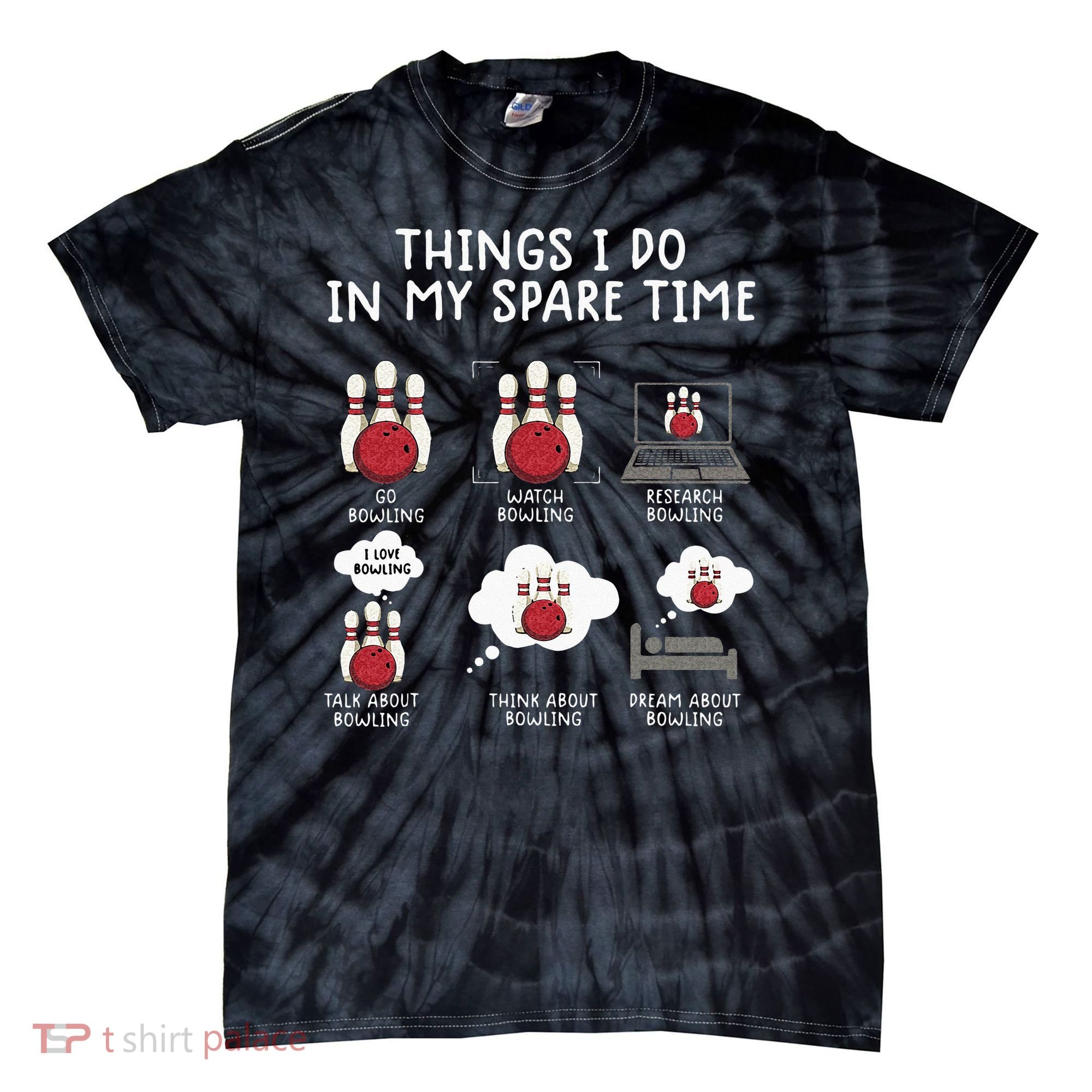 Funny Bowling For Men Tie-Dye T-Shirt