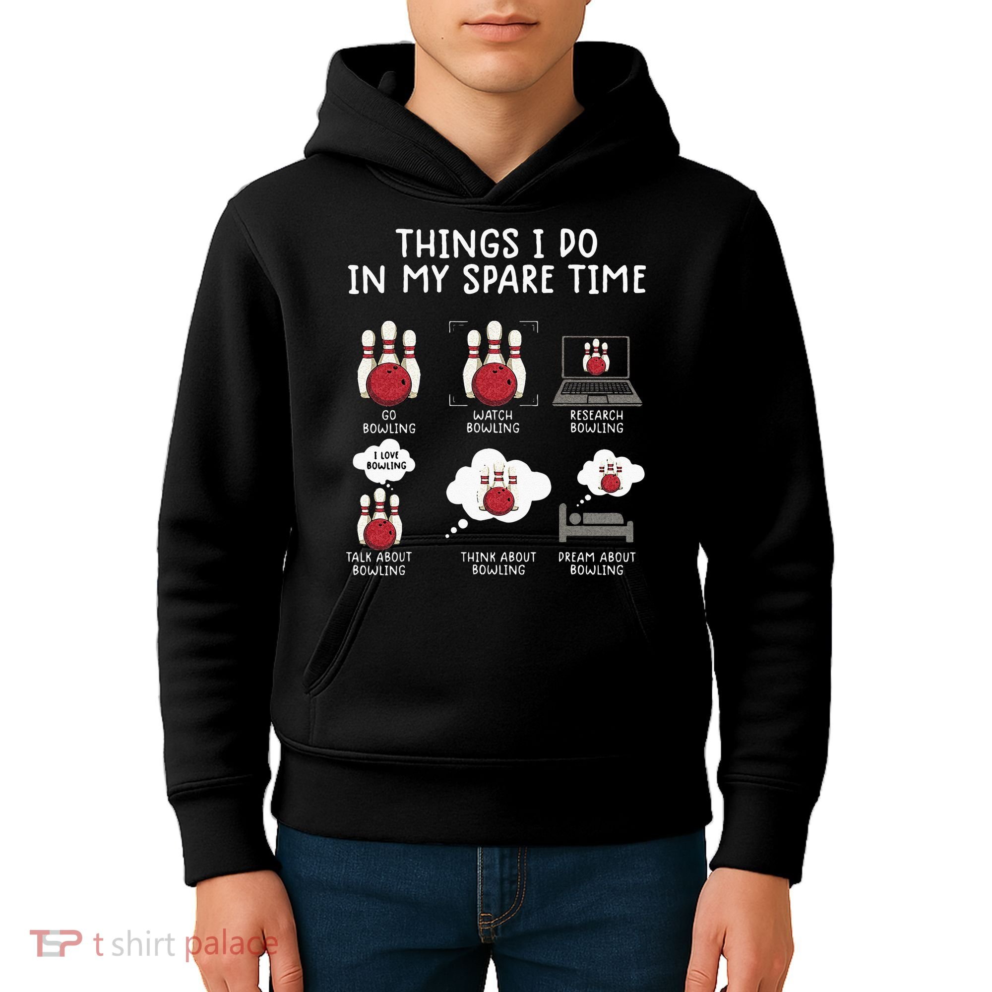 Funny Bowling For Men Kids Hoodie