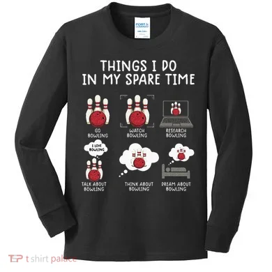 Funny Bowling For Men Kids Long Sleeve Shirt